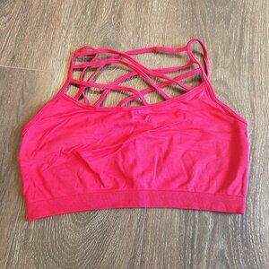 Seamless Strappy Sports Bra - Hot Pink